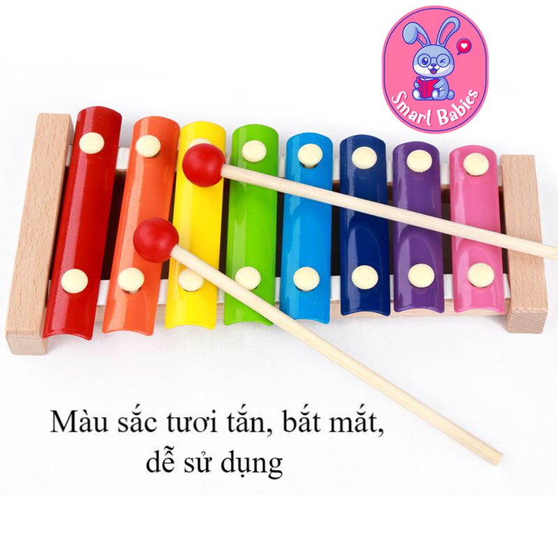 Đàn gỗ xylophone 8 thanh cho bé giúp kích thích bé phát triển cảm quan, cảm thụ âm nhạc