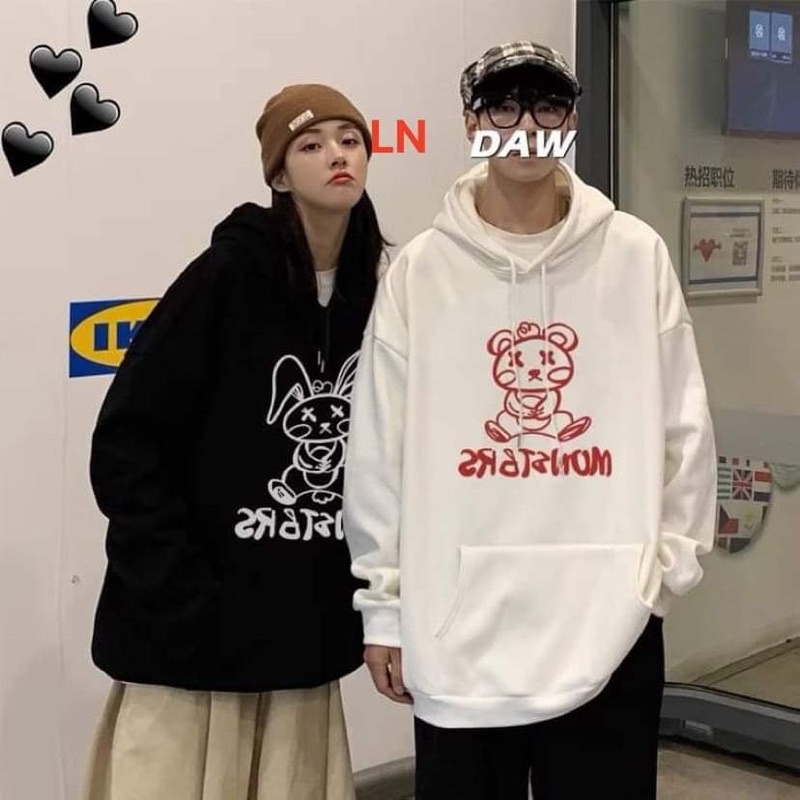Áo đôi hoodie thỏ và gấu LN11