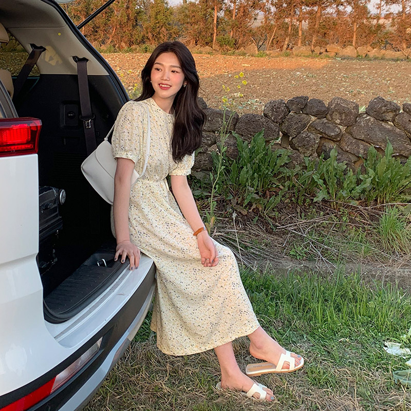 Đầm voan hoa ngắn tay xinh xắn phong cách Hàn Quốc 42660