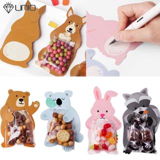 Set 10 túi giấy bóng kính rỗng phối hình động vật dễ thương đựng bánh kẹo làm quà