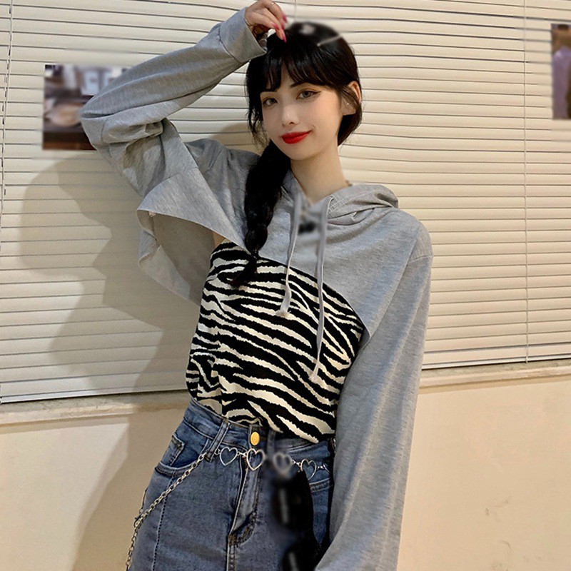 Áo Hoodies Tay Dài Thiết Kế Độc Đáo Cho Nữ