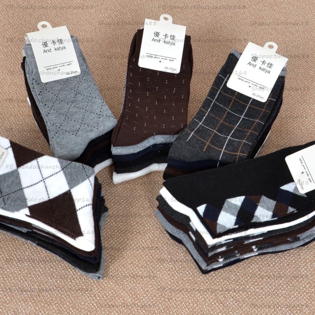 Combo 5 vớ dài họa tiết sz nam 75k