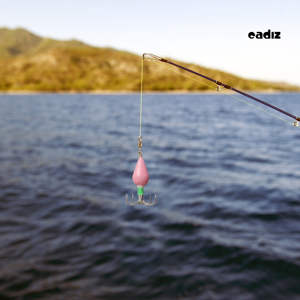 Móc Câu Cá Hình Mực Dạ Quang Siêu Nhẹ Độ Cứng Cao Bằng Kim Loại cadiz