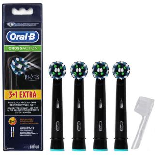 Oral B Cross Action màu đen 4 Đầu bàn chải thay thế Đầu bàn chải đánh răng điện