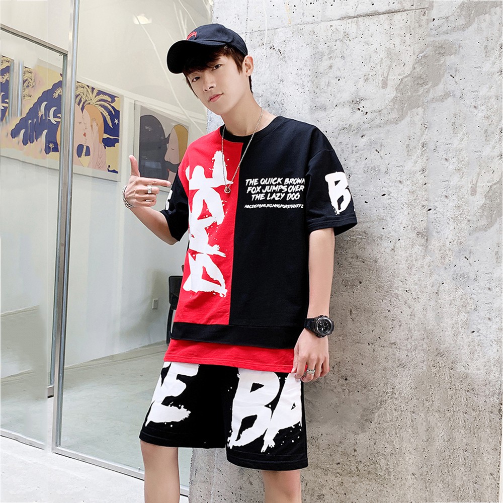 Bộ Quần Áo Thun Nam Thể Thao Mùa Hè Thể Thao Tay Ngắn Kết Hợp Quần Short BASE SET NAM 90000107C2 | BigBuy360 - bigbuy360.vn