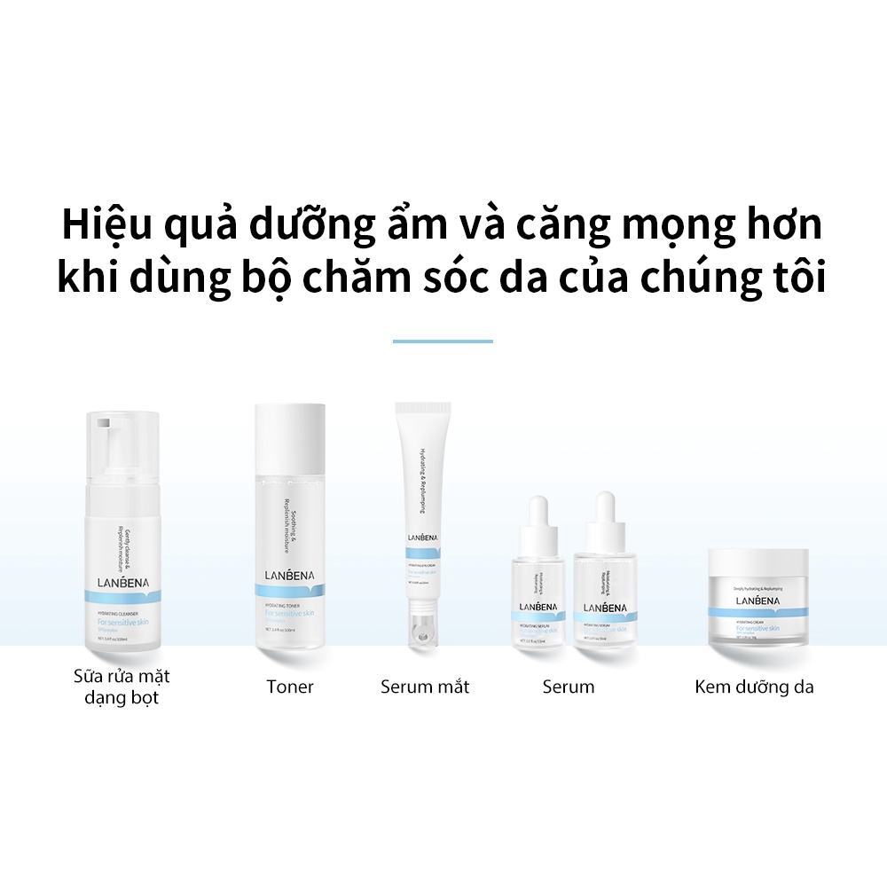 Kem Dưỡng Da Vùng Mắt LANBENA 4D HYALURONIC ACID Dưỡng Ẩm Chống Nếp Nhăn Làm Mịn Quầng Thâm Cho Da Nhạy Cảm 20ml