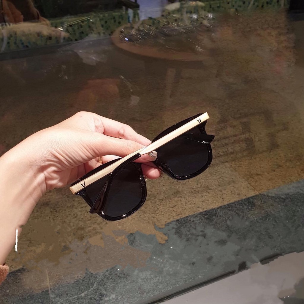 Freeship Kính mát nam nữ kính thời trang chống nắng tuyệt đối bảo vệ mắt-6035 Đen