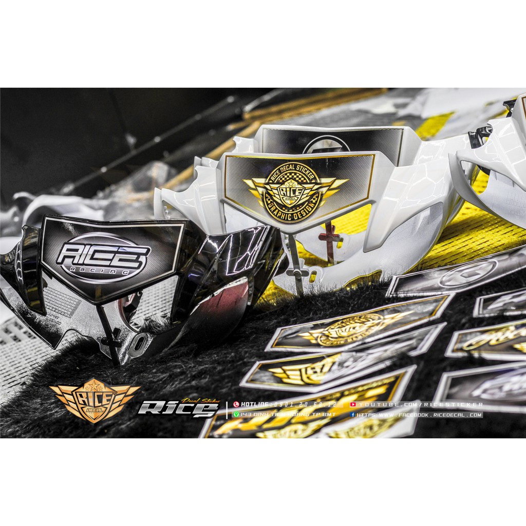 Tem Ricedecal®️ Dán đầu Srirus hello  Mẫu 1