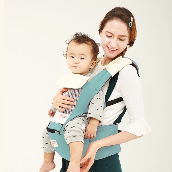 Địu ngồi cho bé HAMOBEAR GT10 có ghế xốp trợ lực, lưới thoát khí khi điu tặng kèm miếng gặm cho bé