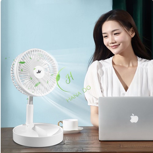 Quạt Tích Điện Để Bàn Quạt Sạc Điện Mini Có Thể Gấp Gọn Đa Năng Có 3 Cấp Độ Gió