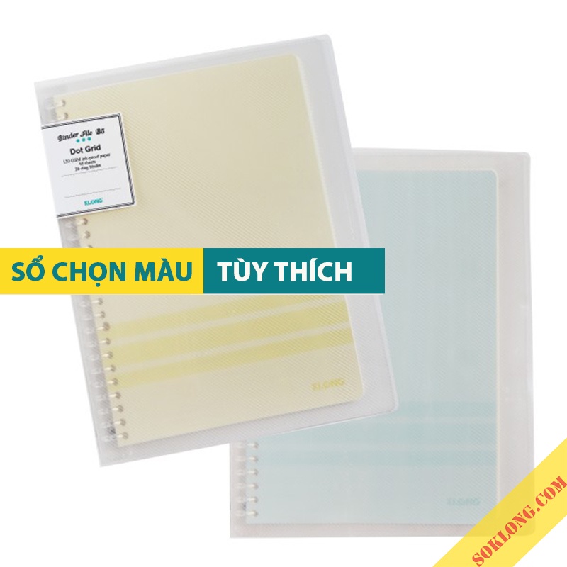 Sổ còng nhựa B5 40 tờ Dot Grid giấy chấm tròn, cuốn tập sổ Klong MS 545 [Chọn Màu]