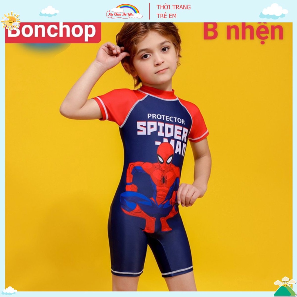 BỘ ĐỒ BƠI LIỀN MẢNH BÉ TRAI SPIDER MAN DỄ THƯƠNG CỰC CHẤT MÀU XANH ĐỎ NGƯỜI NHỆN B