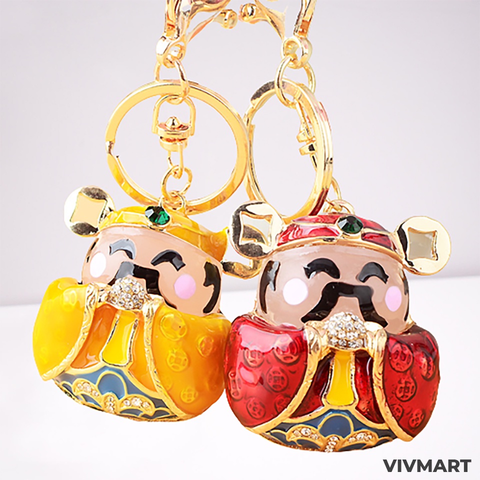 [TÀI LỘC] Móc Khóa Phong Thủy Thần Tài, Vượng Tài Phát Lộc, May Mắn An Khang, Dư Giả Quanh Năm