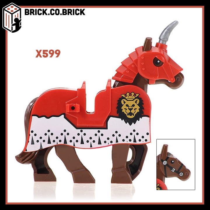 X0158 - Đồ Chơi Lắp Ráp Mô Hình Sáng Tạo - Minifigure và Non Lego Ngựa chiến Trung Cổ - Horse phim Lord of the Rings