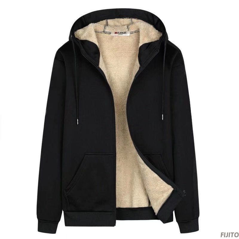 Áo nỉ hoodie nam màu đen lót lông có mũ tay dài cao cấp hàng Quảng Châu FIJITO TQ21441 | BigBuy360 - bigbuy360.vn