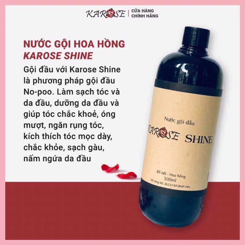 Nước Gội Đầu Bồ Kết Hoa Hồng Karose Shine 500ml