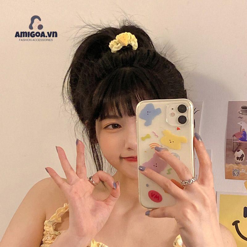 ✨✨Dây Cột Tóc Cỡ Lớn Họa Tiết Hoạt Hình Phô Mai Dễ Thương 2022 Cho Nữ