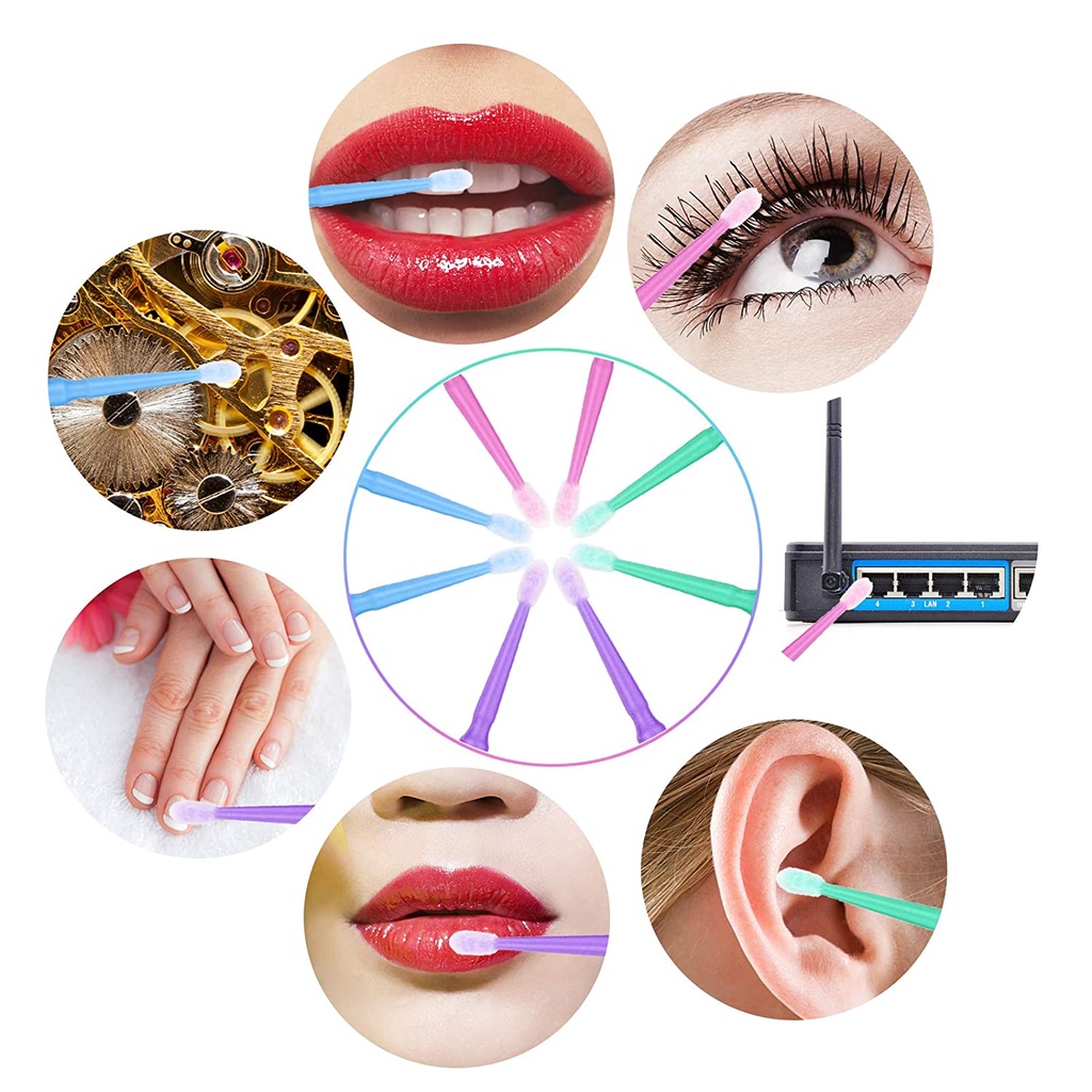 Set 100 Tăm Bông Siêu Nhỏ Dùng Một Lần Để Vệ Sinh Lông Mi Tiện Lợi