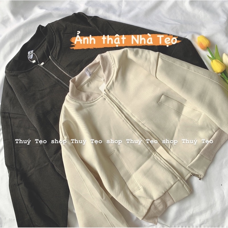 [ĐỢT CUỐI] ÁO BOMBER HAI LỚP HAI MÀU TRẮNG ĐEN