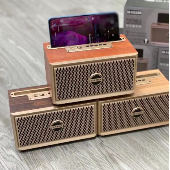 Loa bluetooth XM-5H Cổ Điển, Bass Trầm Ấm, Có Khe Đỡ Điện Thoại, Hỗ Trợ Jack Cắm AUX - BH 12 Tháng