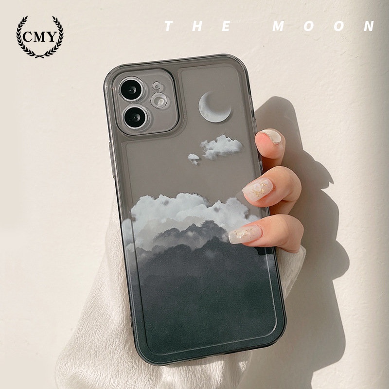Ốp Điện Thoại TPU Silicone Hình Đám Mây Đen Cho iPhone 11 pro max X Xr Xs 7 8 14 Plus Se 2020 12 pro max 13