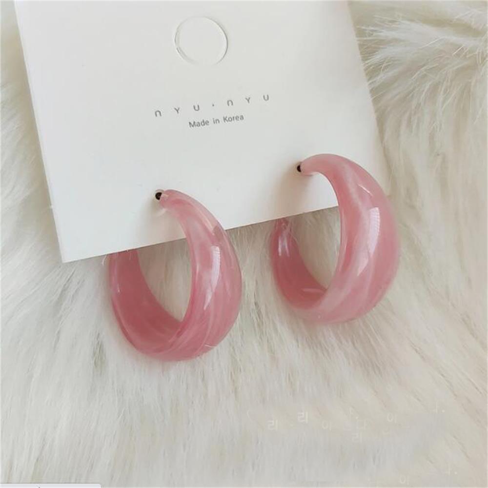 (Hàng Mới Về) Đôi Khuyên Tai Acrylic Họa Tiết Chữ C Nhiều Màu Thời Trang Cho Nữ 2021