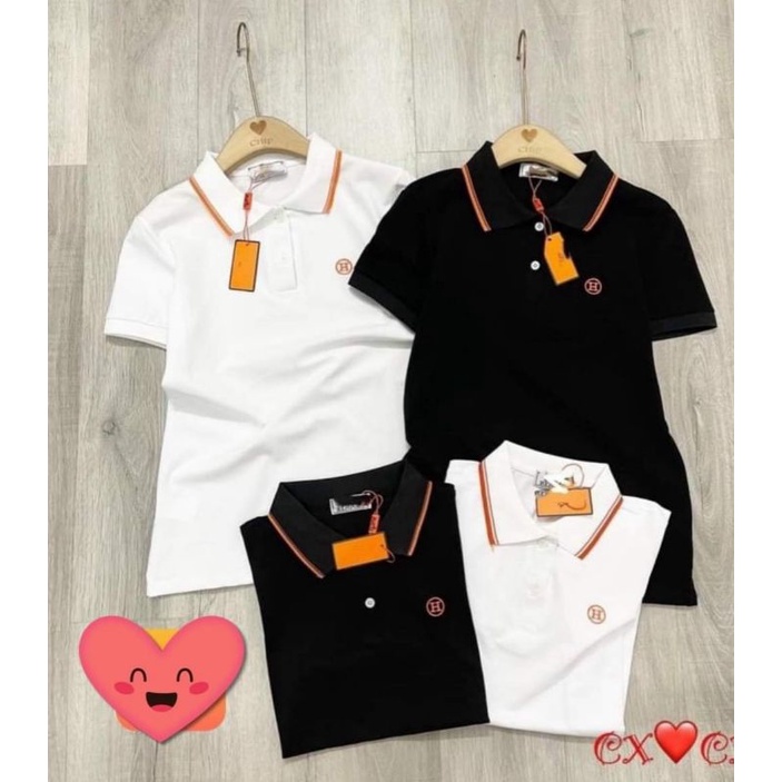 ❤ÁO CỔ TRỤ TRẮNG THÊU CHỮ H