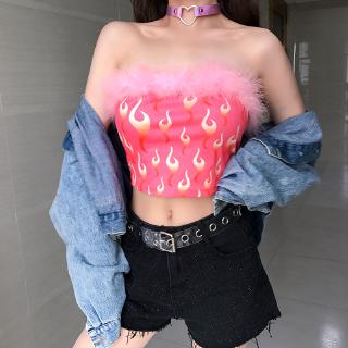 Áo ống ngắn màu hồng thời trang dành cho nữ