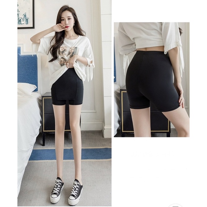 Quần đùi mặc váy bảo hộ, quần mặc trong váy2 lớp che vùng tam giác an toàn, khắc phục nhược điểm