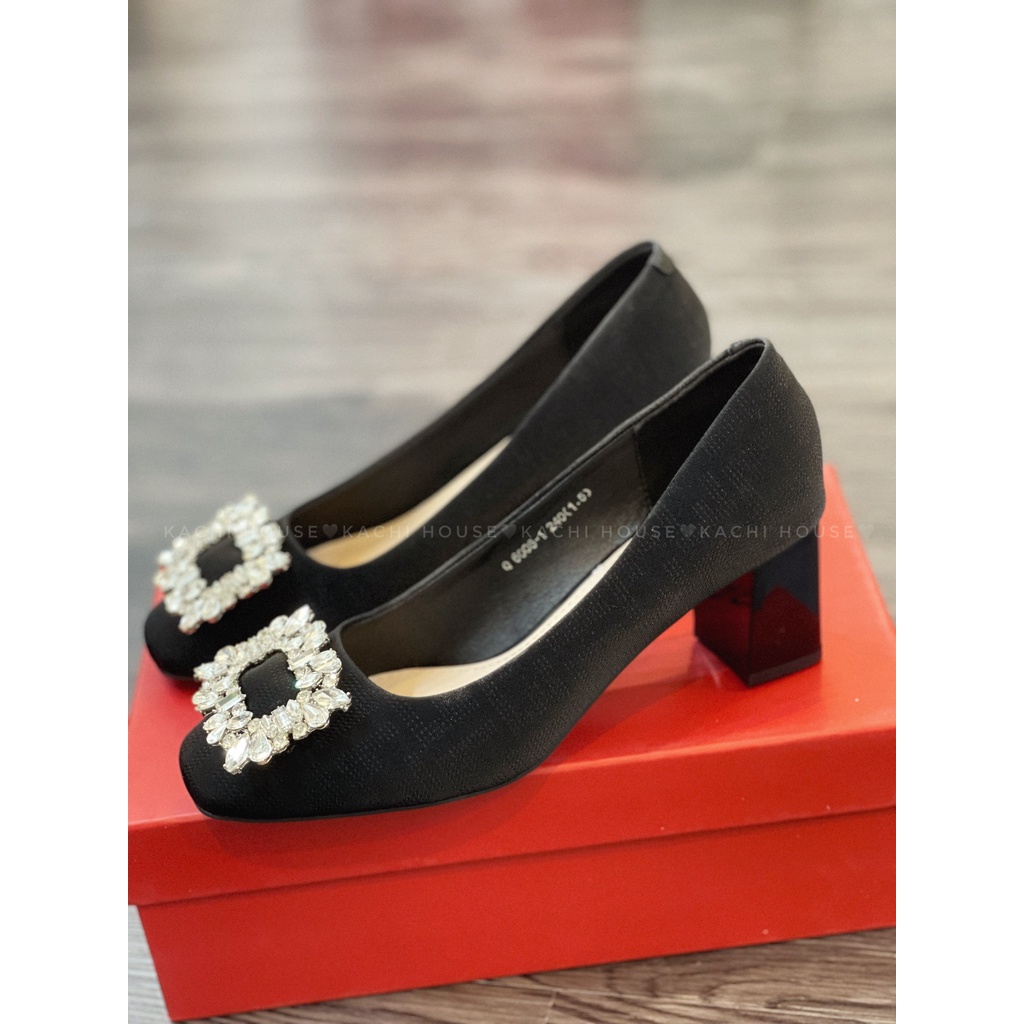 Giày đá vuông gót vuông 6008-1- Kachi House