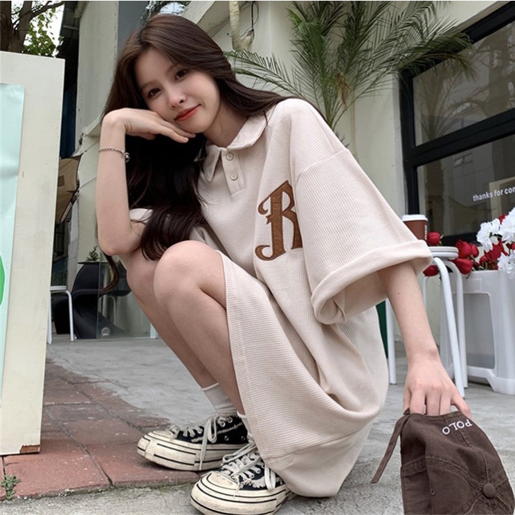 Áo Thun Ngắn Tay Thêu Họa Tiết Xinh Xắn Dành Cho Nữ