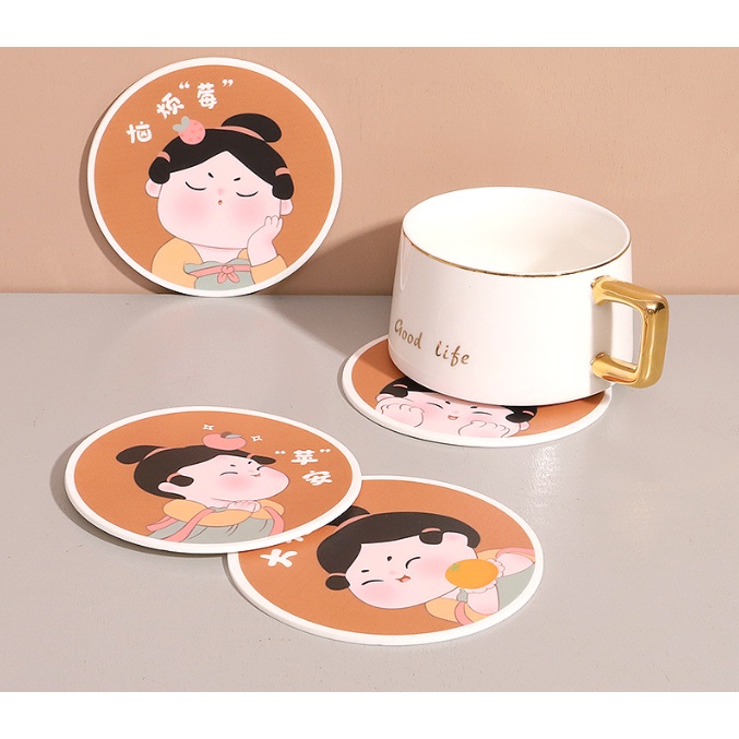 [Phong thủy may mắn] Miếng lót cốc, đế lót ly silicon xinh xắn