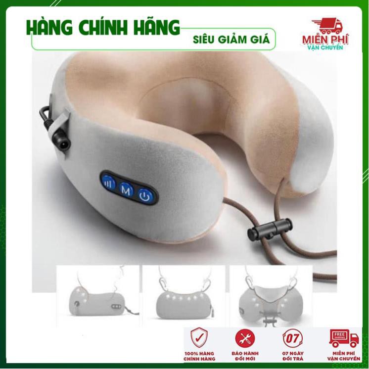 💝FREESHIP - LOẠI 1💝 Gối massage chữ U mát xa cổ gáy | Máy mát xa cổ sạc điện - Gia Dụng Thông Minh