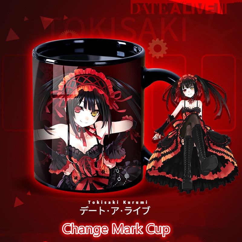Cốc Sứ Uống Nước Thay Đổi Màu Sắc Họa Tiết Anime DATE A LIVE Tokisaki Kurumi Nightmare