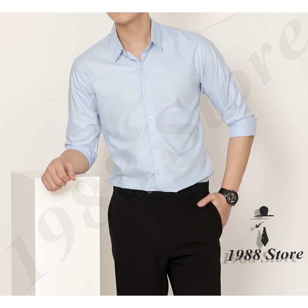 Áo sơ mi nam gấp hộp cao cấp. Chất vải cotton silk loại 1 chống nhăn, mềm mịn và cực mát, không bai không xù. M-4XL | BigBuy360 - bigbuy360.vn
