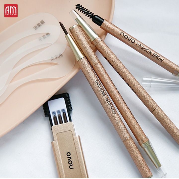 Bộ Chì Kẻ Lông Mày 3in1 Novo Kèm Khuôn + 3 Lõi Phụ Thay Thế | BigBuy360 - bigbuy360.vn