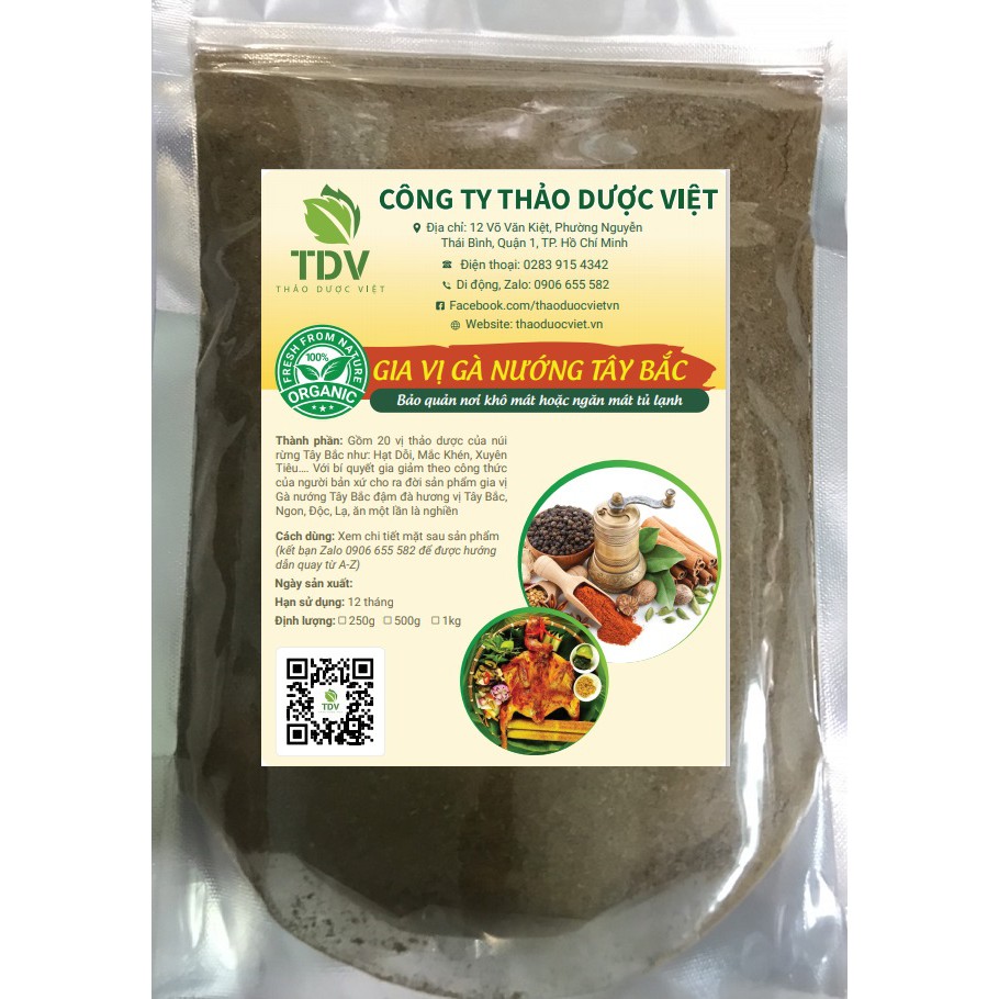 500g Gia vị nướng Gà  vị Tây Bắc - Hàng công ty Thảo Dược Việt