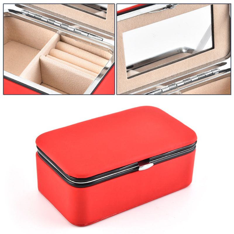 Flgo Hộp Đựng Trang Sức Có Gương Trang Điểm Tiện Dụng Ốp