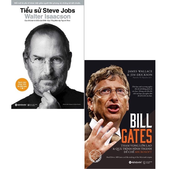 Sách - Combo Tiểu Sử Steve Jobs + Bill Gates: Tham Vọng Lớn Lao Và Quá Trình Hình Thành Đế Chế Microsoft (Bộ 2 Cuốn)