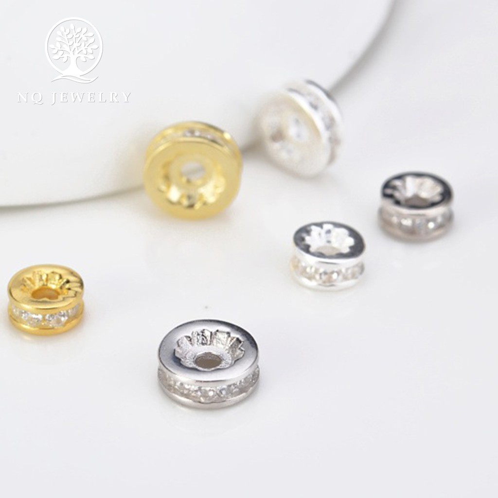 Charm bạc vách ngăn hạt đính đá trang trí - NQ Jewelry