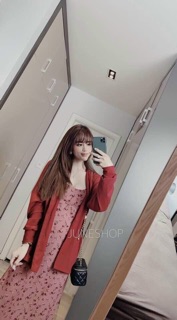SET ĐẦM CHERRY KÈM KHOÁC (KÈM CLIP)