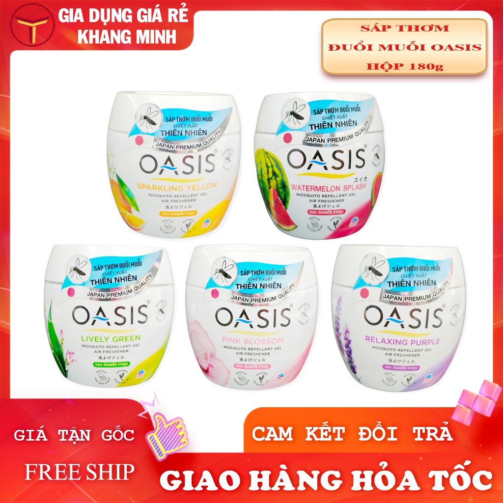 Sáp Thơm Đuổi Muỗi Oasis Chiết Xuất Thiên Nhiên 180g Nhiều Hương Tự Chọn