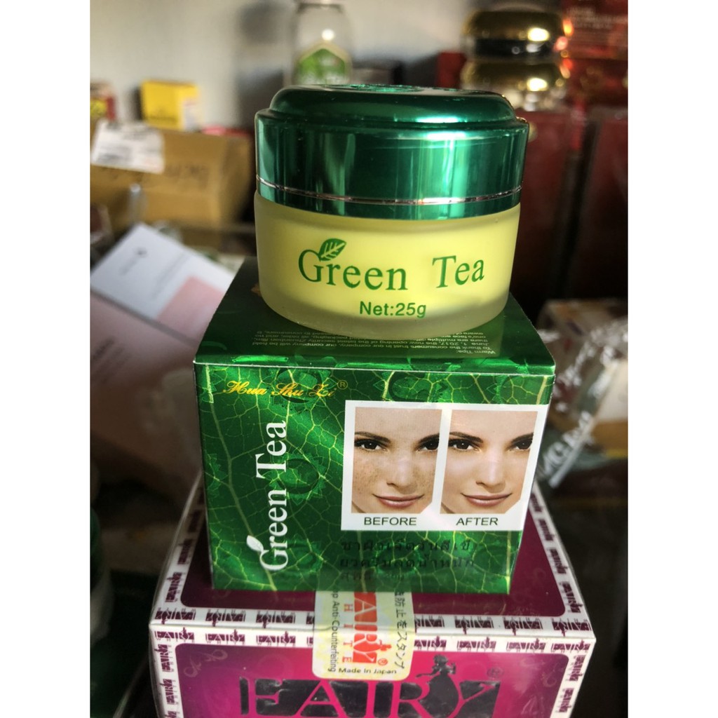 Kem Green Tea Hua shu li Seven Day dưỡng Trắng Da trà xanh dành cho da nám và tàn nhang