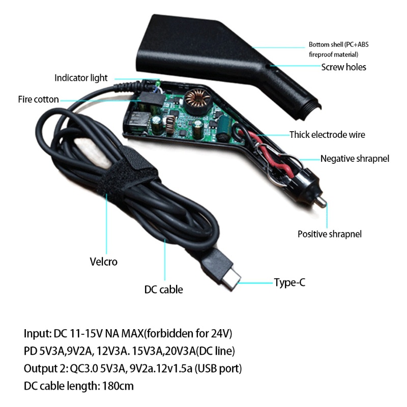 Dây Sạc Alli 65W USB Type C Dài 180cm Đa Năng Tiện Dụng Cho Laptop Xe Hơi