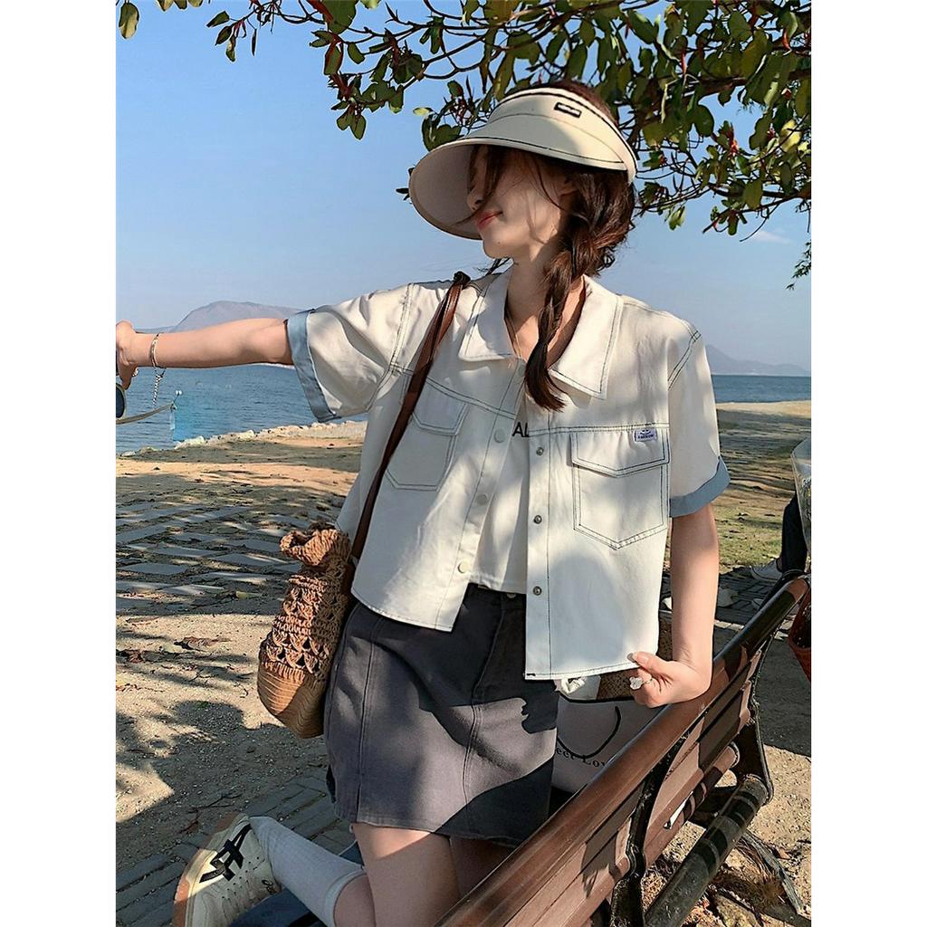 「 WELOVE1 」Áo Thun Polo Ngắn Tay Dáng Rộng Nhiều Màu Sắc Thời Trang Mùa Hè Phong Cách Hàn Quốc Dành Cho Nữ