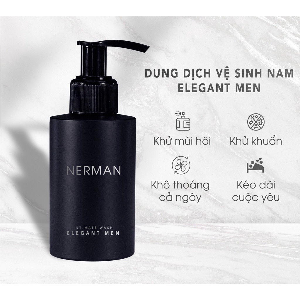 [Chính Hãng 100%] Dung dịch vệ sinh nam giới Nerman Elegant Men hương nước hoa cao cấp 100ml