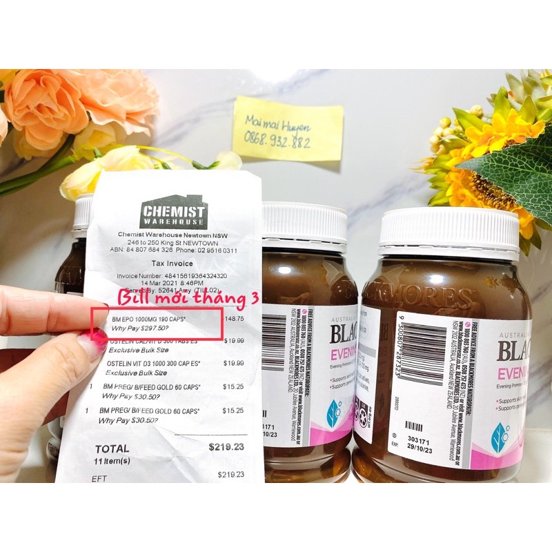 [Đủ Bill+Tem Chemist] Tinh Dầu Hoa Anh Thảo Evening Primose Oil Blackmores Úc | BigBuy360 - bigbuy360.vn