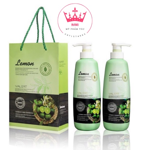 Cặp Dầu Gội Xả LEMON VALERT CHANH & HOA BƯỞI 750Ml. Phục Hồi Hư Tổn,Ngăn Gàu, Nấm, Kích Thích Mọc Tóc Hàng Chính Hãng