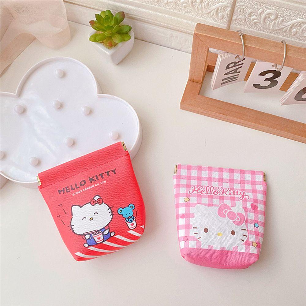 Túi Đựng Mỹ Phẩm Bằng Da Pu Tự Đóng Hình Kuromi Hoạt Hình Cinnamoroll Đáng Yêu