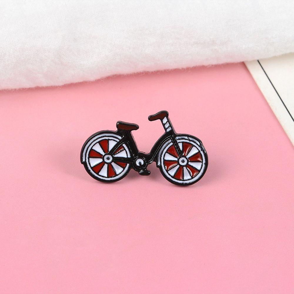 1 Huy Hiệu Cài Áo Hợp Kim Tráng Men Hình Xe Đạp VANES1 I Love My Red Bike Vintage